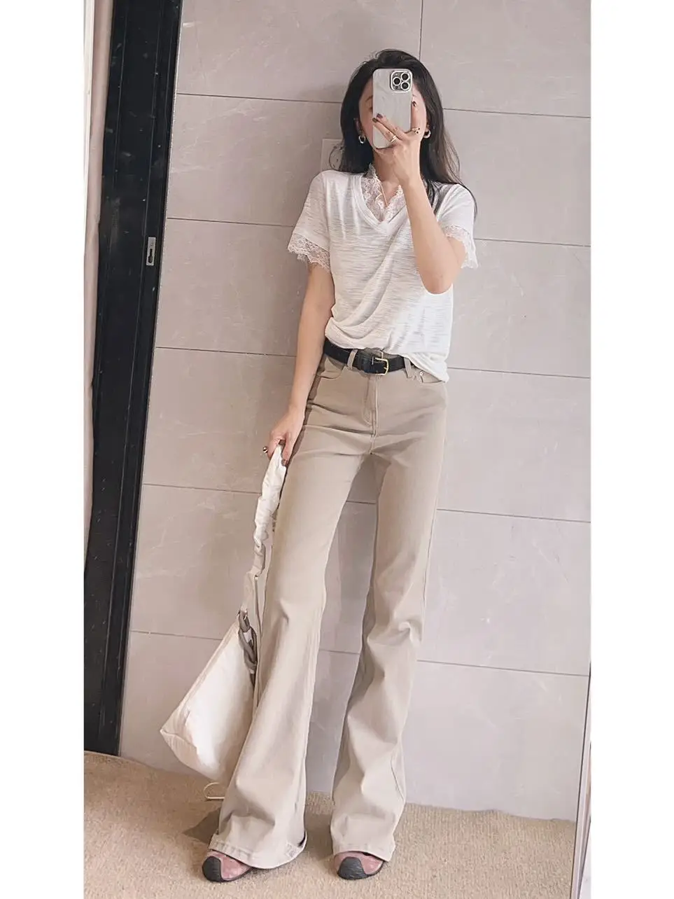 

Джинсы-клеш Princ Barbara: летние, тонкие, с высокой талией, эластичные в четырех направлениях, мягкие, облегающие, из хлопка со стрейчем, для женщин