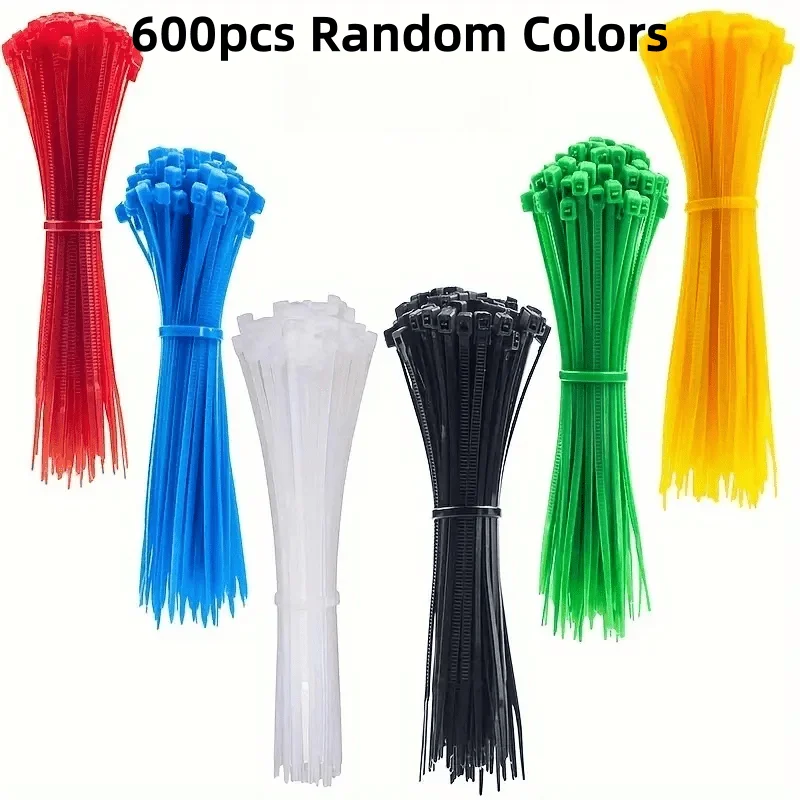 600Versatile Nylon Cable Fasteners, Sturdy Self-Locking Ties in Various Colors, Ideal for Electrical And Electronic Applications