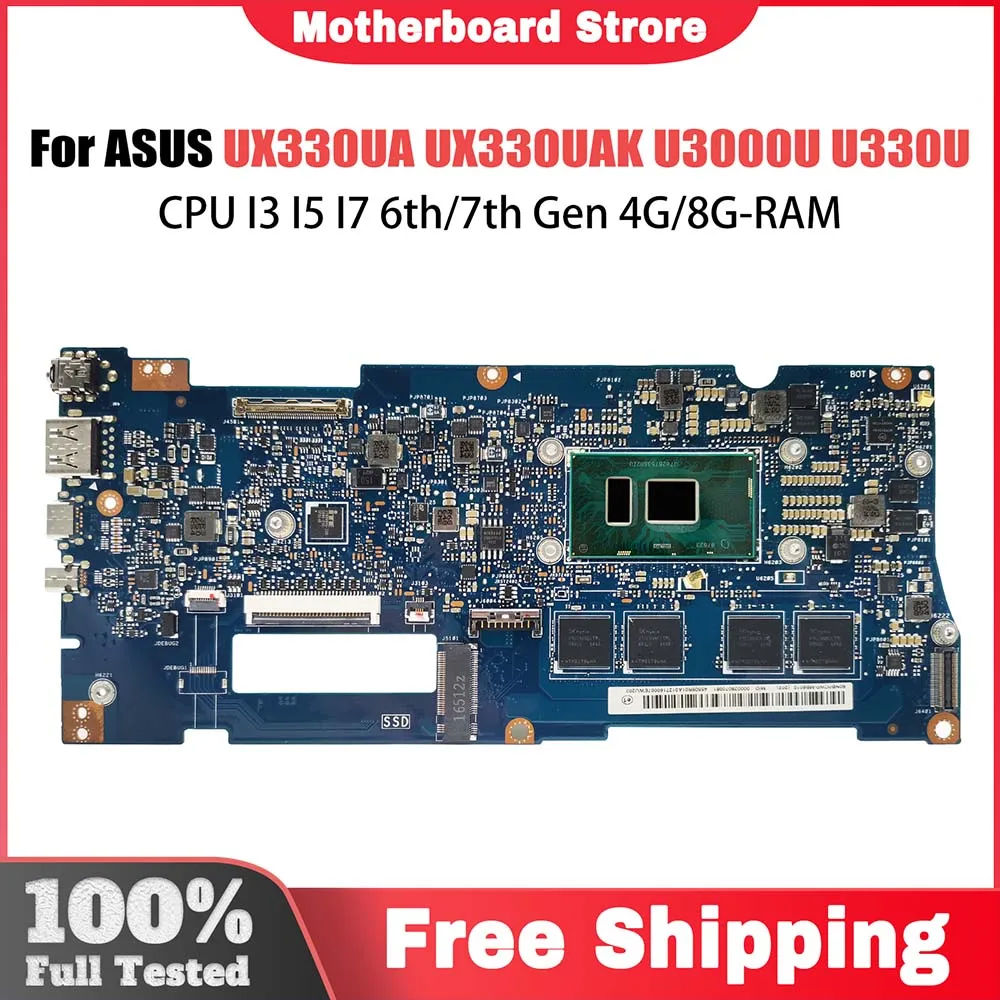 

UX330UAR Mainboard For ASUS UX330U UX330UAK UX330UA Laptop Motherboard I3 I5 I7 8th Gen CPU 8GB RAM 100% Test OK