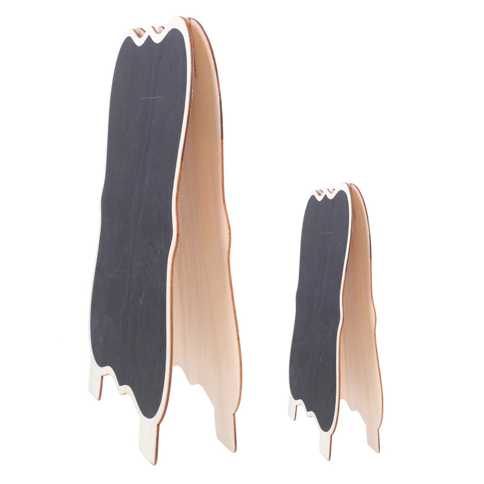 

2Pcs Wooden Double Sided Blackboard Mini Message Board for Home Office Decoration Reusable Chalkboard with Smooth Edges Fine