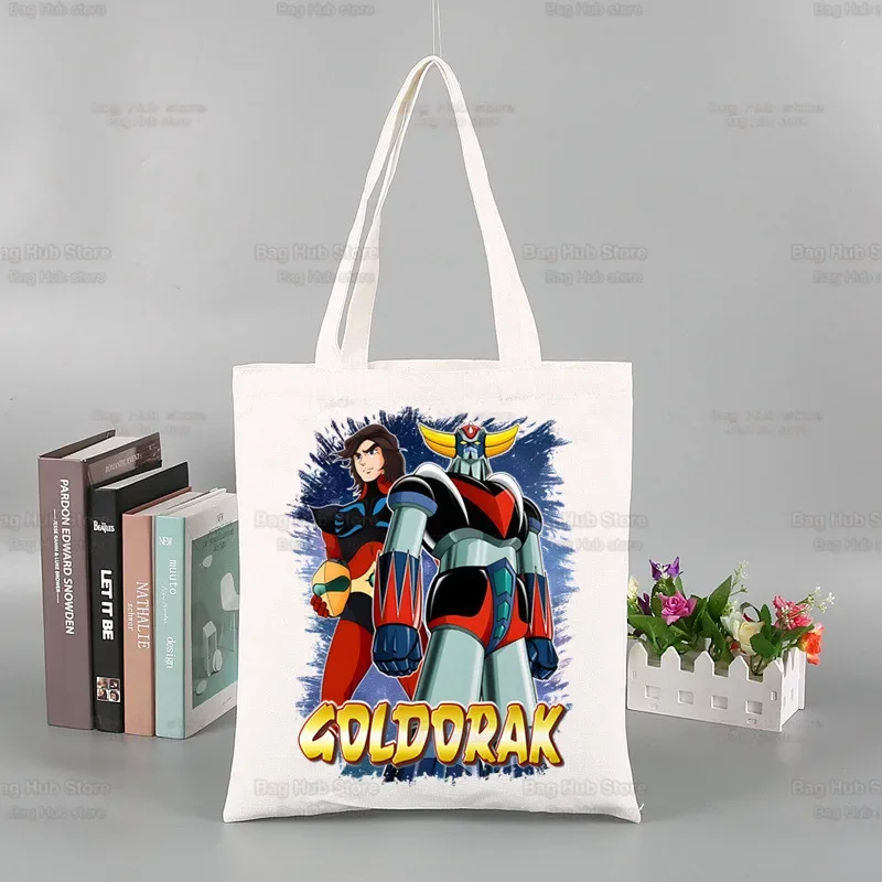 

Manga Goldorak Ufo Robo Shopper Bags Shopping Bag Tote Bag Anime Mazinger Grendizer Shoulder Bag Canvas Bags Large Handbag