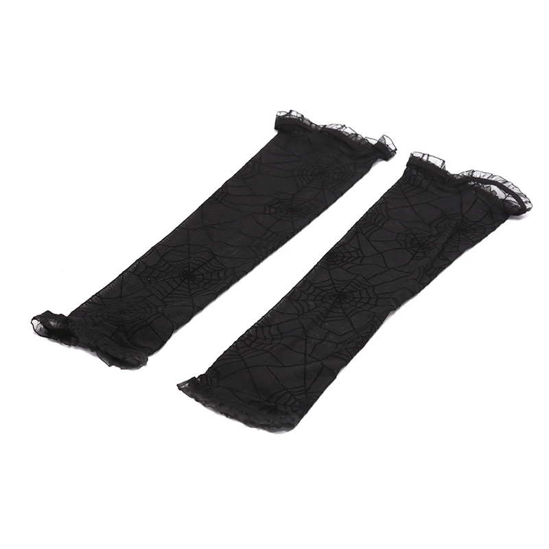 Spinnennetz-Armstulpen Handschuhe Faschingskostüm Halloween-Kostümzubehör Cosplay – Detail 3