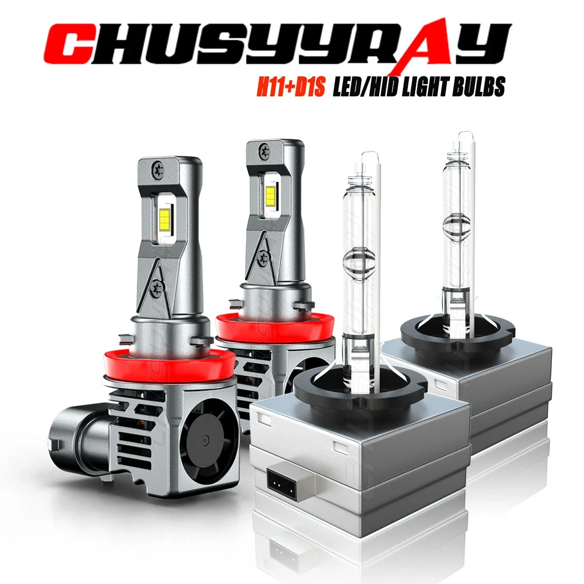 4Pcs LED HID Headlight Hi/Lo beam Bulbs Kit H11 D1S For Volvo XC90 2007-2012