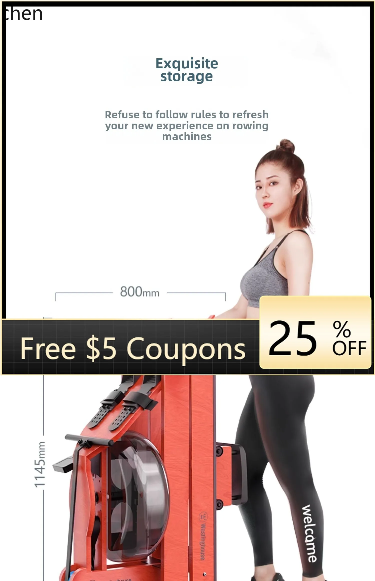 ABB  water resistance rowing machine folding intelligent rowing machine indoor fitness aerobic exercise equipment