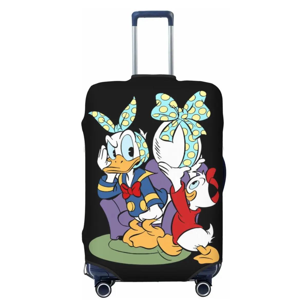 

Custom Donalds Anime Ducks Cartoon Travel Luggage Cover Washable Suitcase Cover Protector Fit 18-32 Inch