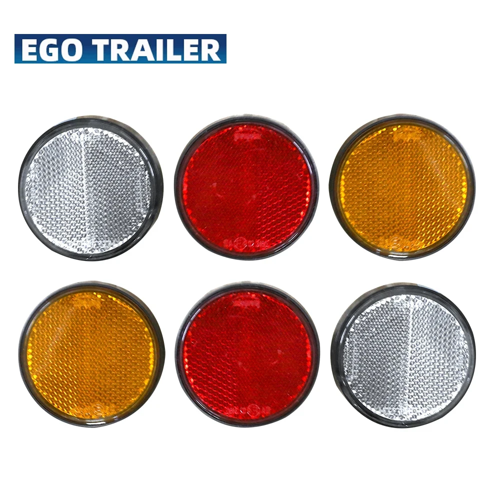 Trailers Truck Caravan Round Reflector Tape 59.5mm DIA E4 Approved SAE Dot Accessories Parts