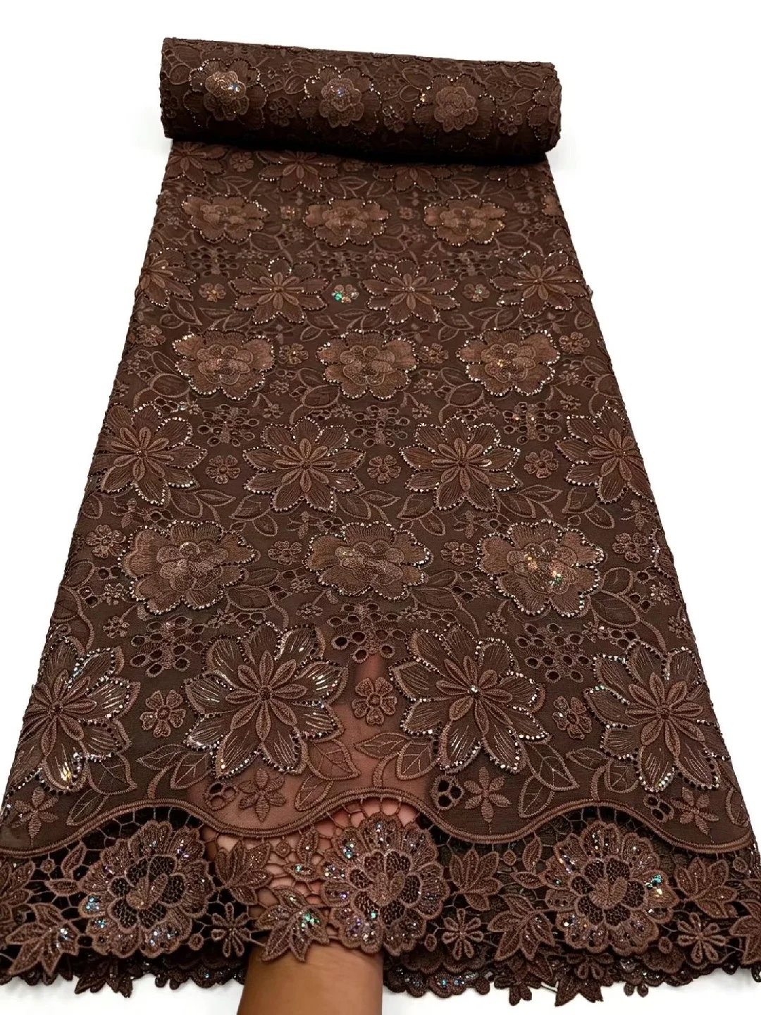 2026 Plus 5 Yards Scarf Lafaya Shiny Rhinestones Embroidery African Cotton Fabrics Swiss Voile Lace Dubai Style