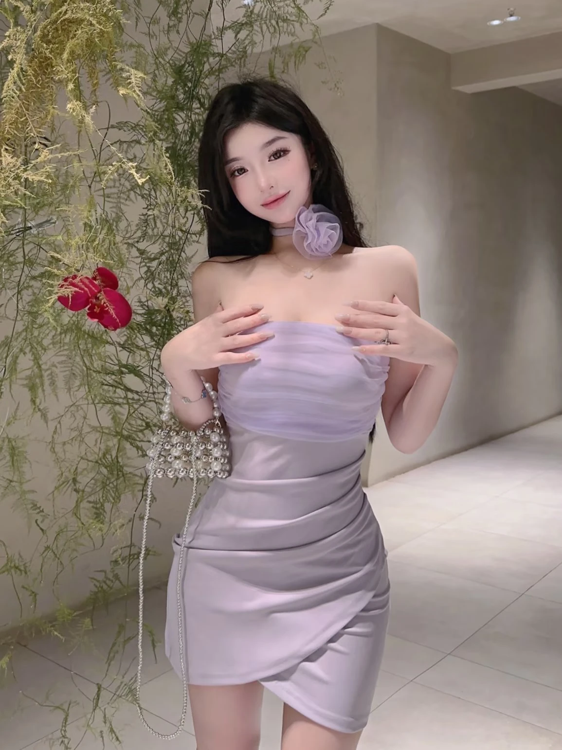 

Платье Pure Desire с одним открытым плечом, сетчатыми вставками, асимметричным кроем, облегающее, с цветочным воротником, сексуальное, без бретелек, короткое, в нежном стиле, с завышенной талией