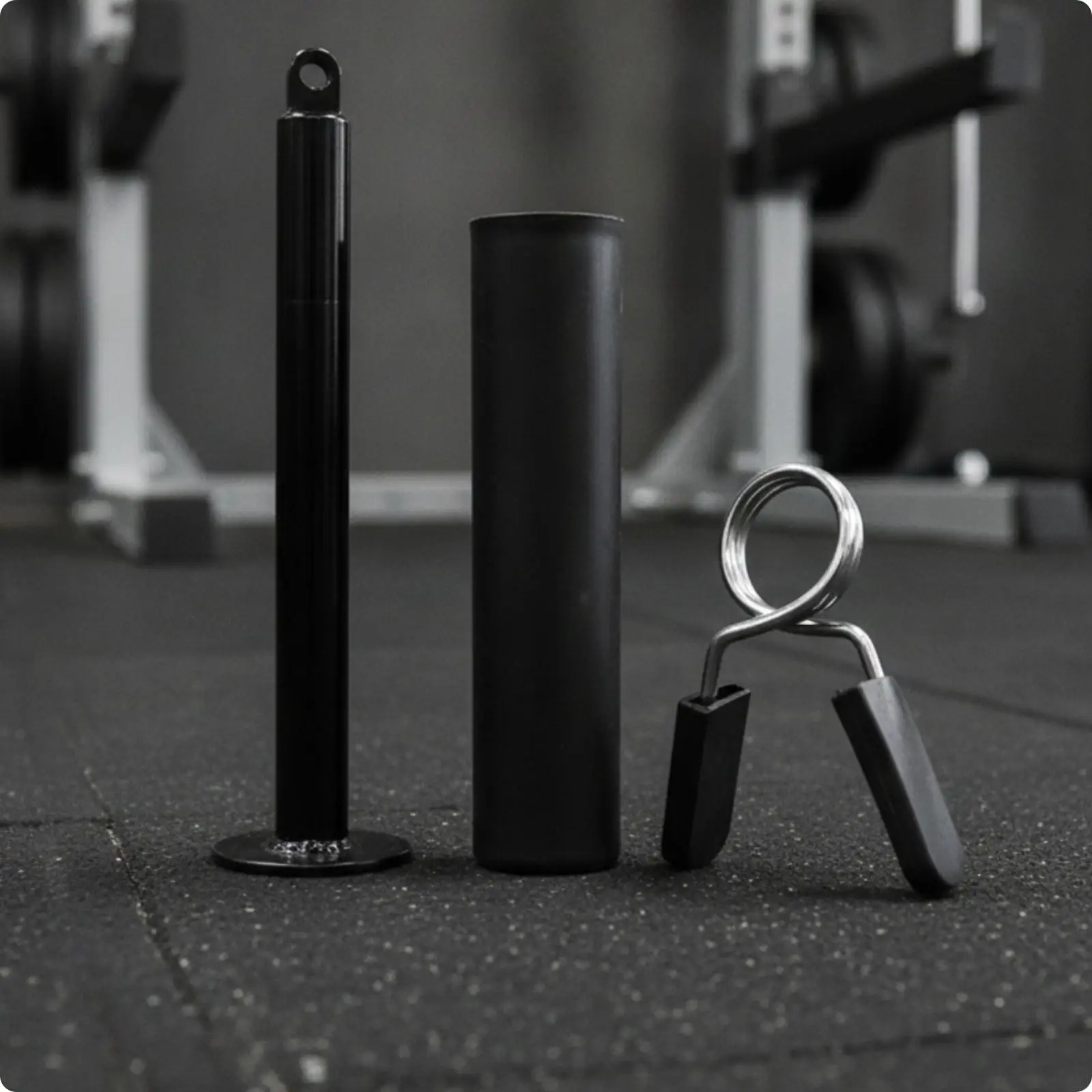 Adjustable Weight Plate Loading Rod with Spring Clip for Home Gym Strength Equipment and Squat Racks