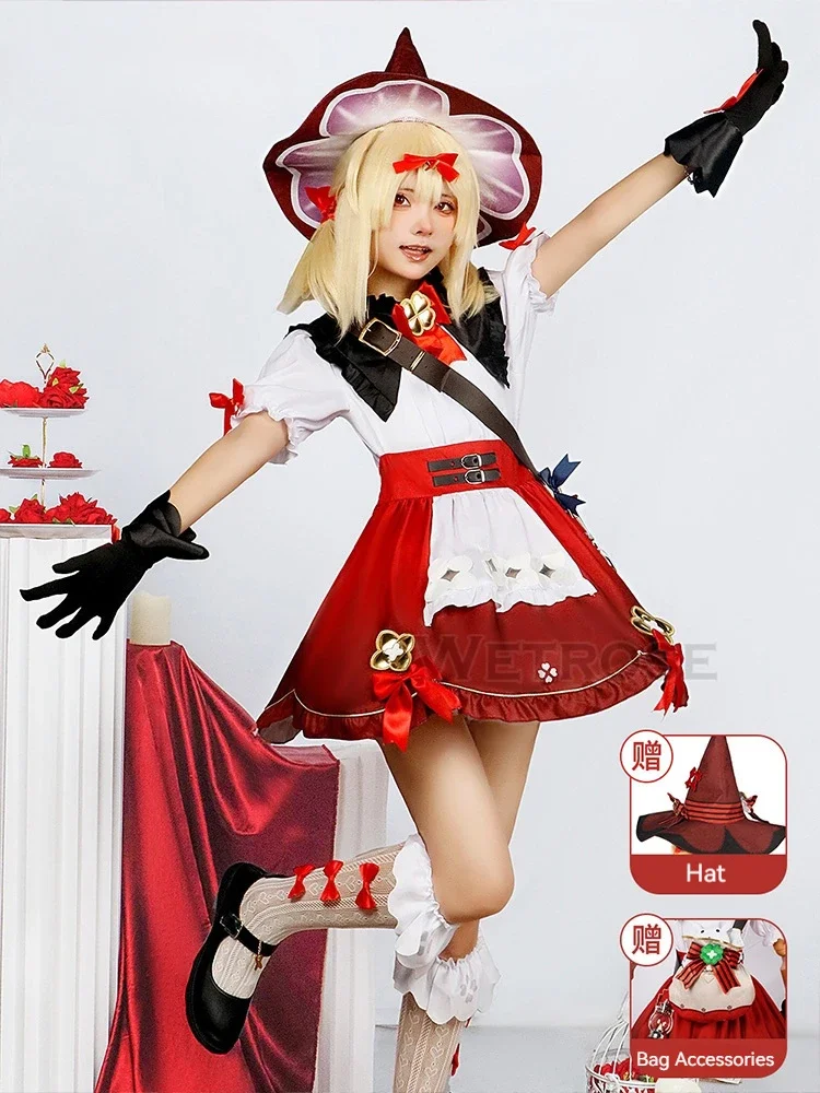 

【Wetrose】Klee Cosplay Costume Genshin Impact Witch Sorceress Lolita Blossoming Starlight New Skin Full Suit Halloween