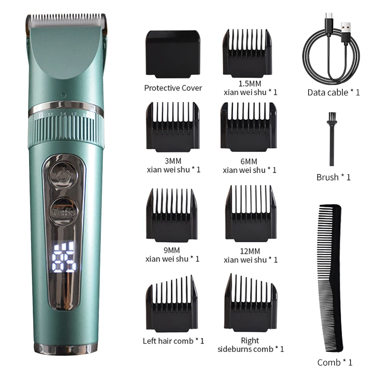 Manufacturer's Electric Cordless LED Smart Digital Display Hair Clippers USB-Powered Trimmer for Outdoor Household Hotel Use