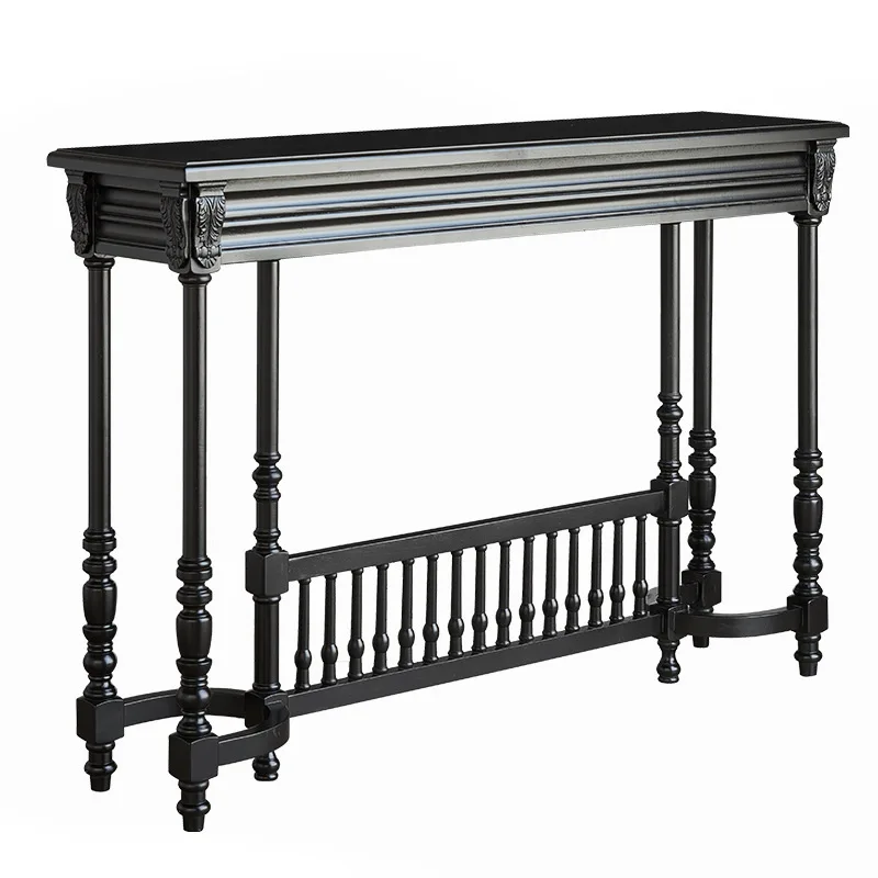 

American retro entrance table French engraved bar table medieval long strip against the wall corridor case table