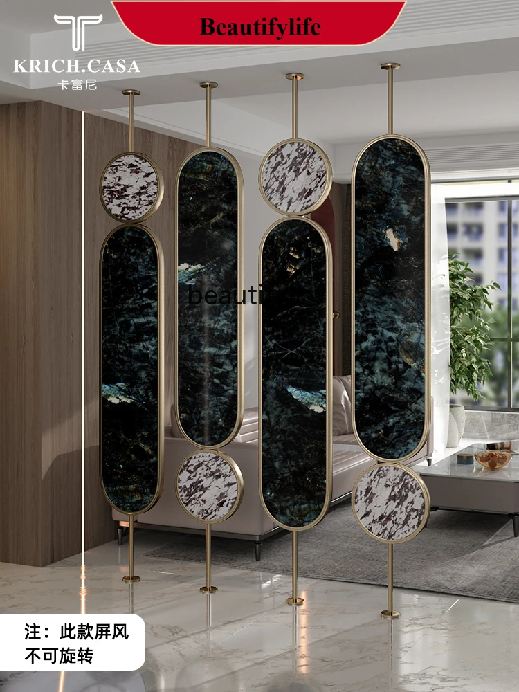 Mild Luxury Marble Screen Luxury Stone Home Hallway Decoration Household Living Room Partition Block  H
