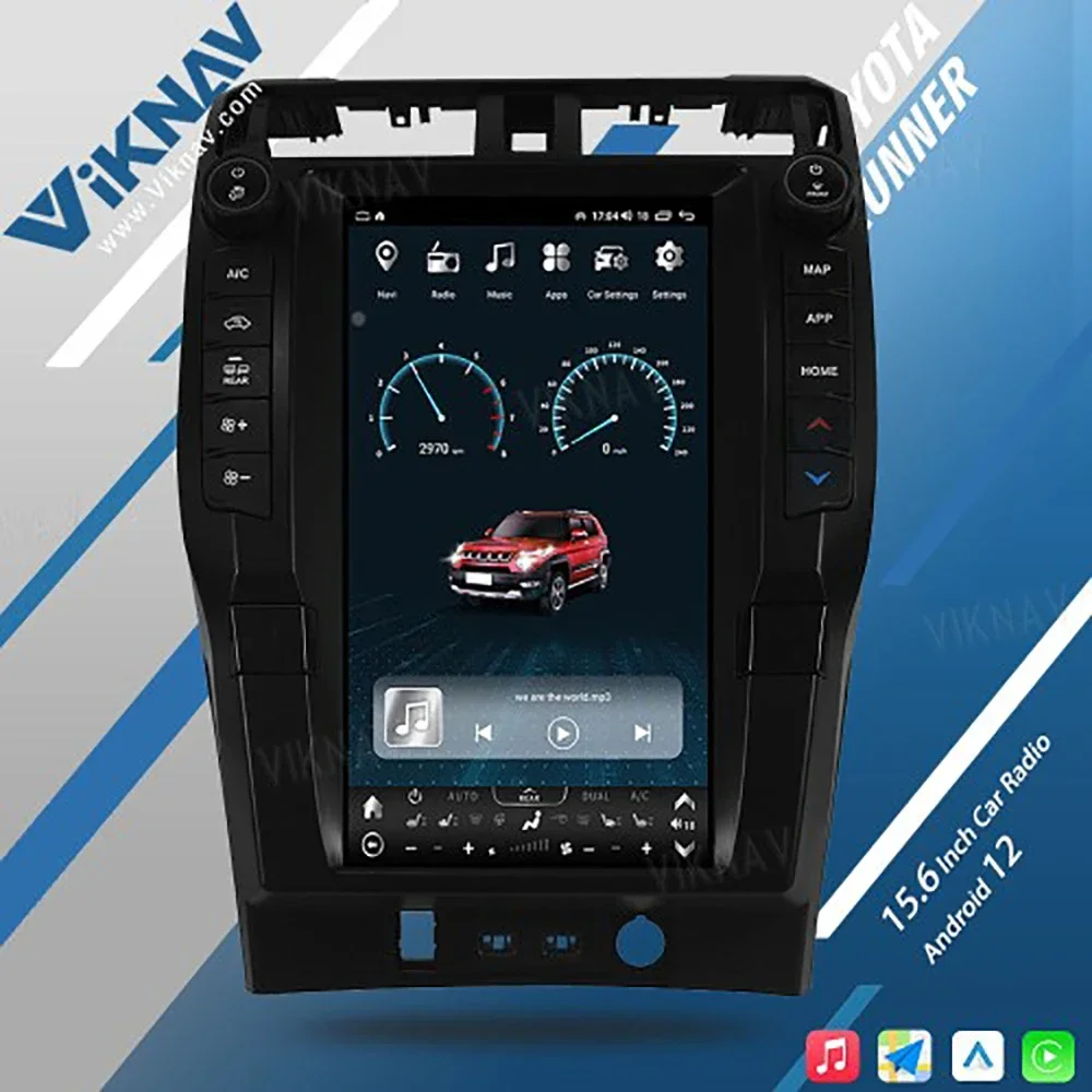 15.6 Inch Android12 Car Radio For Toyota 4Runner 2010-2023 GPS Navigation Carplay Touch Screen Multimedia Video player Head Unit