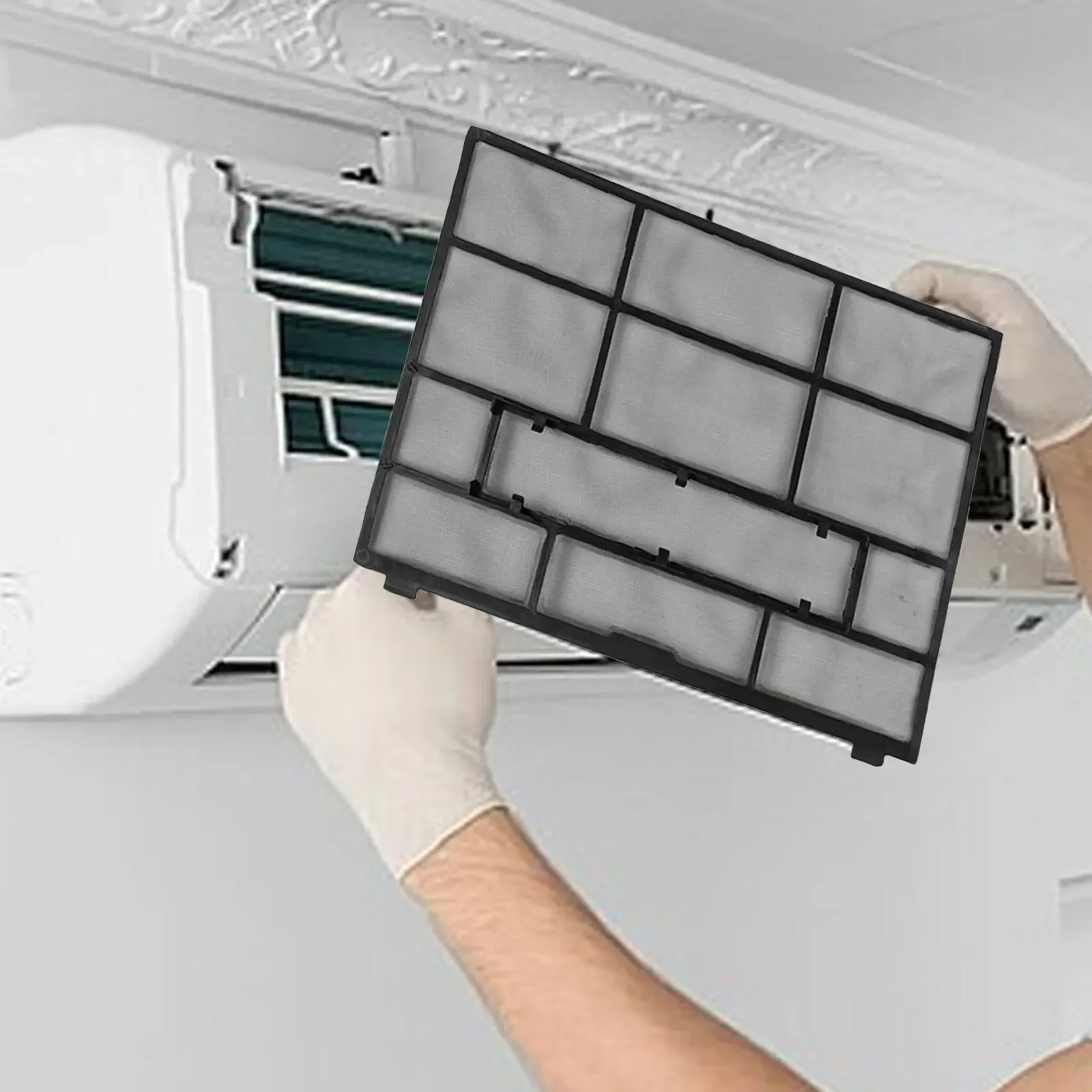 2pcs Air Conditioner Filter Accessories Indoor Unit Hanging Dust Screen Plastic Outlet Cleaning Mesh Purification Parts AC Acces