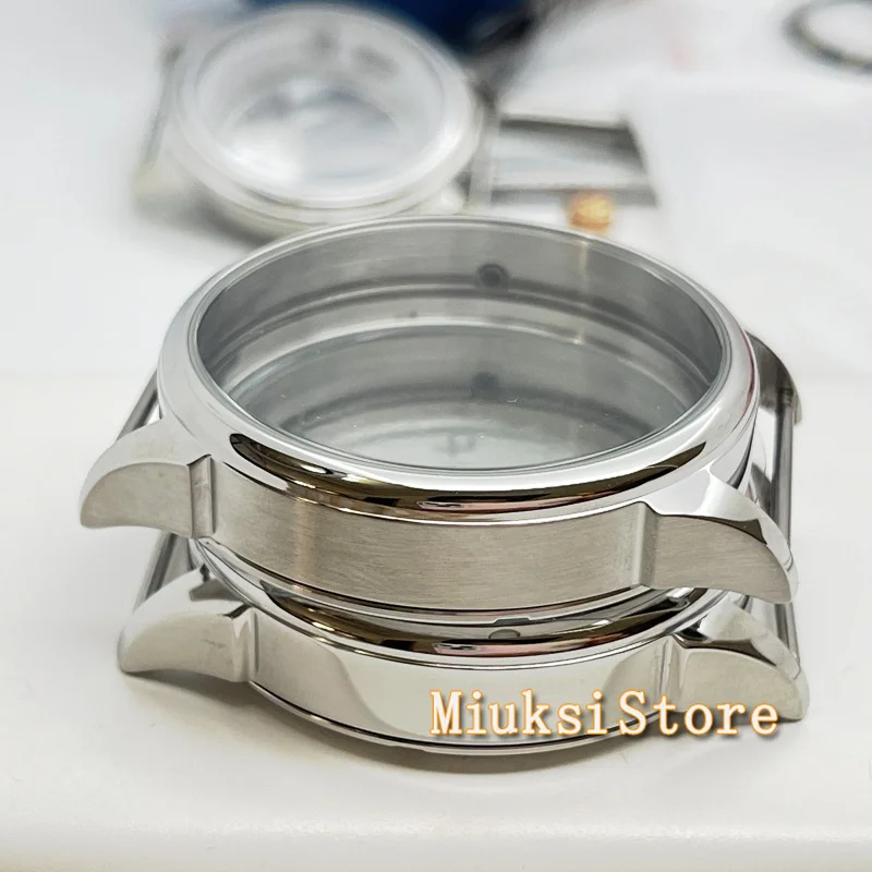 42mm brushed/Polish stainless steel watch black gold silver case fit ETA 6497,6498,Sea gull ST36 Movement