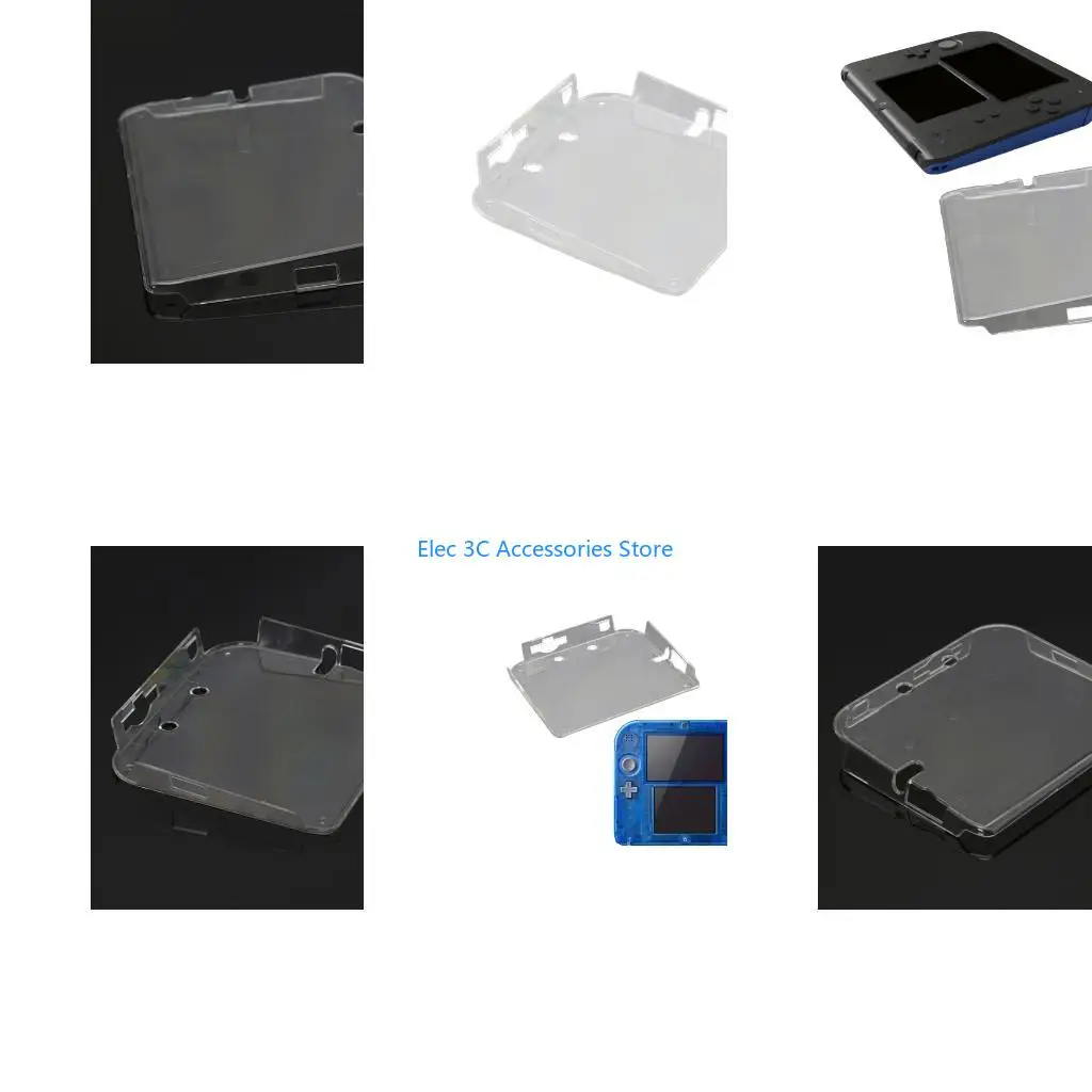 Y51A Clear Shell Case for 2DS Console AntiScratch and Dust Protections Convenient Charging Access Protectors