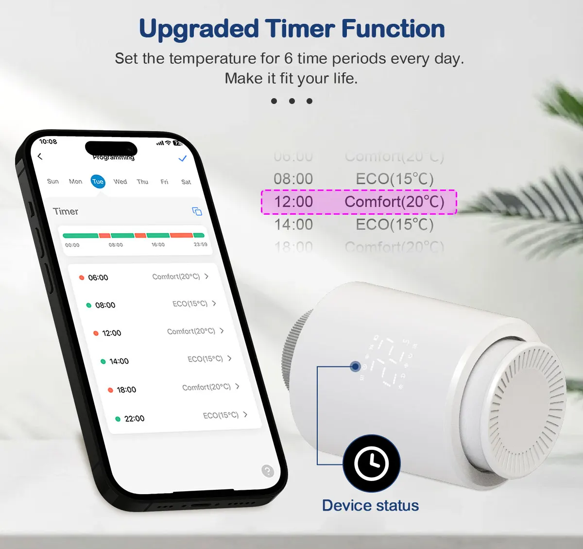 EZAIOT Tuya ZigBee Smart TRV Thermostatventil Thermostat Heizkörperantrieb Temperaturregler Stimme Alexa Google Home Alic – Detail 8