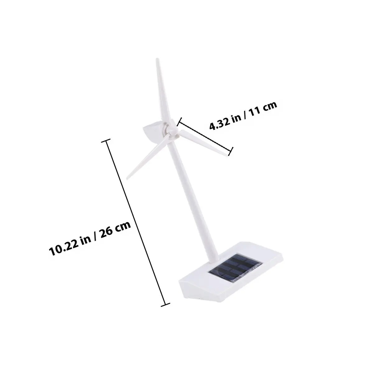 Desktop Wind Turbine Solar Powered Windmills ABS Plastic White Educational Learning Decor Office Bedroom Living Room