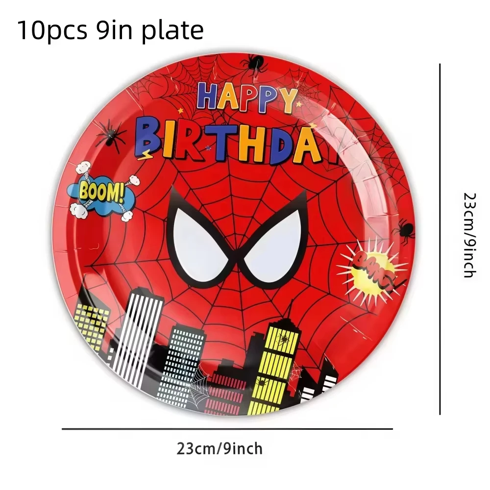 Cartoon-Figur Rot Geburtstagsparty-Zubehör Spinnen Tischdecke Teller Becher Kindergeburtstag Dekoration Geschenk Babyparty