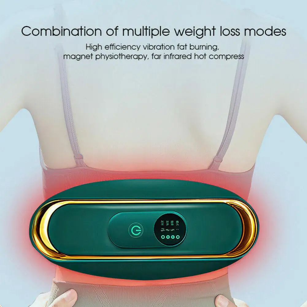 Masajeador Abdominal con calefacción para hombre, cinturón adelgazante, dispositivo de calentamiento Abdominal para Fitness, instrumento de amasamiento vibratorio, V6Q6