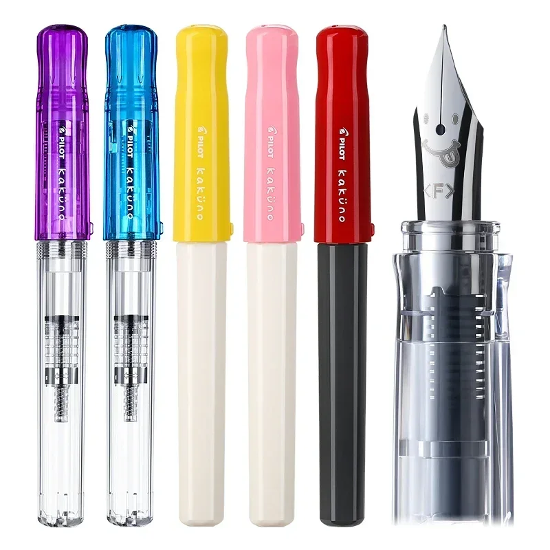 pilot kakuno smile face fountain pen fka1sr con40 converter escrita suave papelaria material escolar caixa de presente do escritorio 01