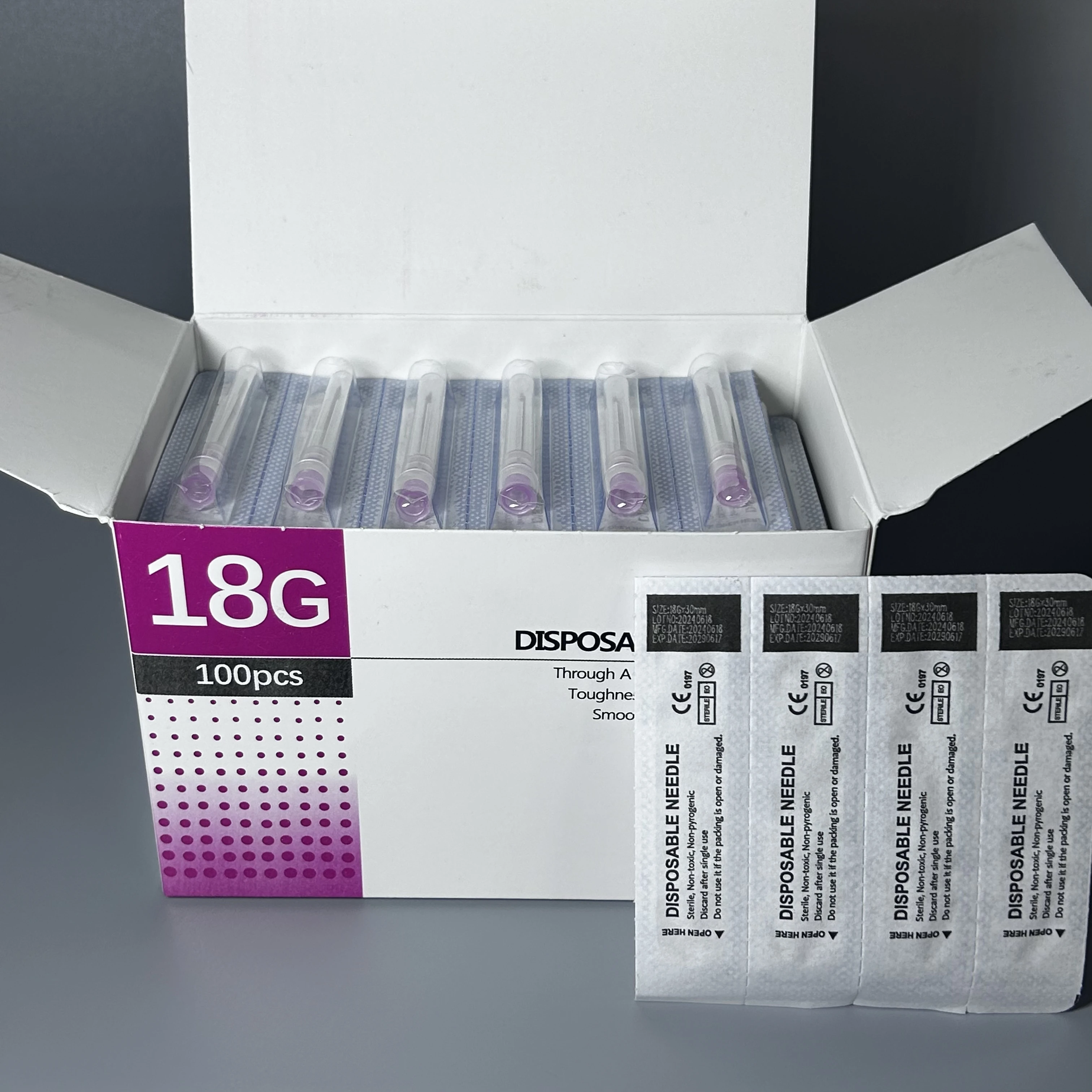 Hot Sell 18G 38mm 100pcs/box Disposable Tool Sterile Needle Tattoo