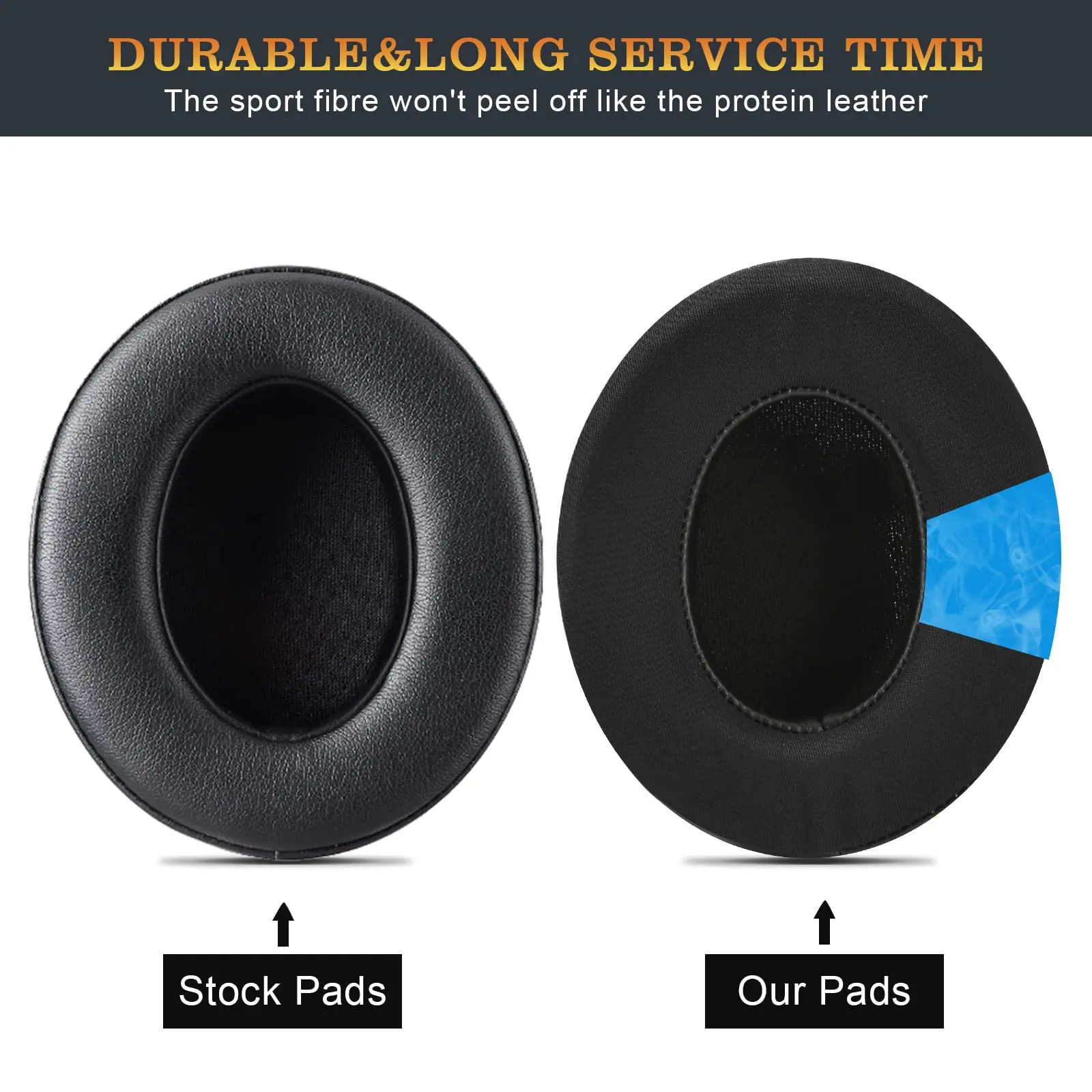 Cooling Gel Replacement Ear Pads Cushions for Beats Studio 2 & Studio 3 Wired & Wireless Headphones, Ear Pads with Memory Foam