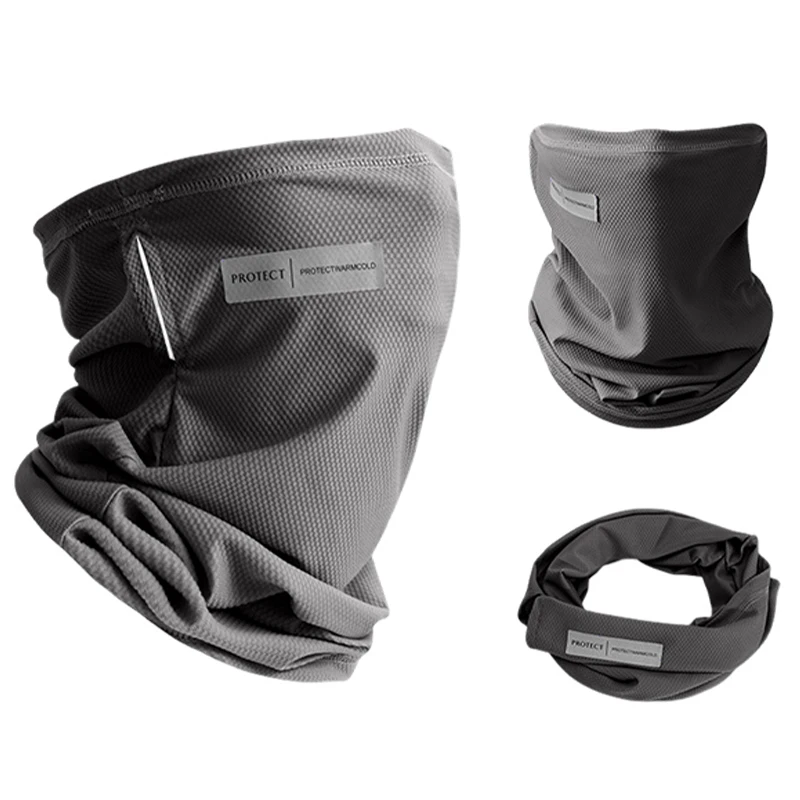 Summer Ice Silk Sunscreen Mask For Men Women Outdoor Cycling Face Cover Solid Color Neck Wrap UV Protection Ear Bandana Scarf view 2