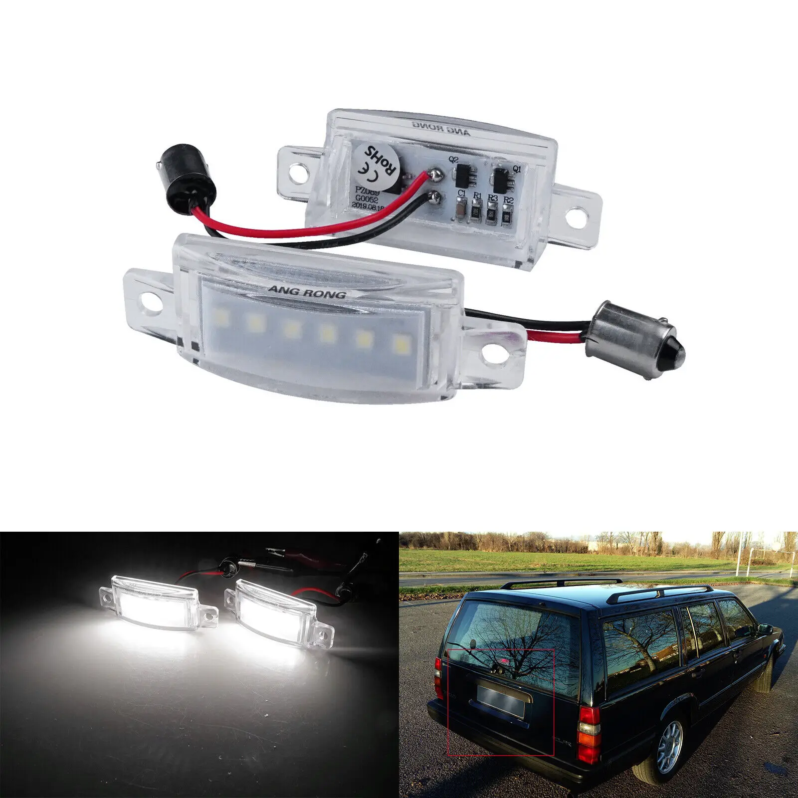 أضواء لوحة رقم الترخيص LED Canbus لسيارة فولفو 740 745 760 940 960 965 Estate #2