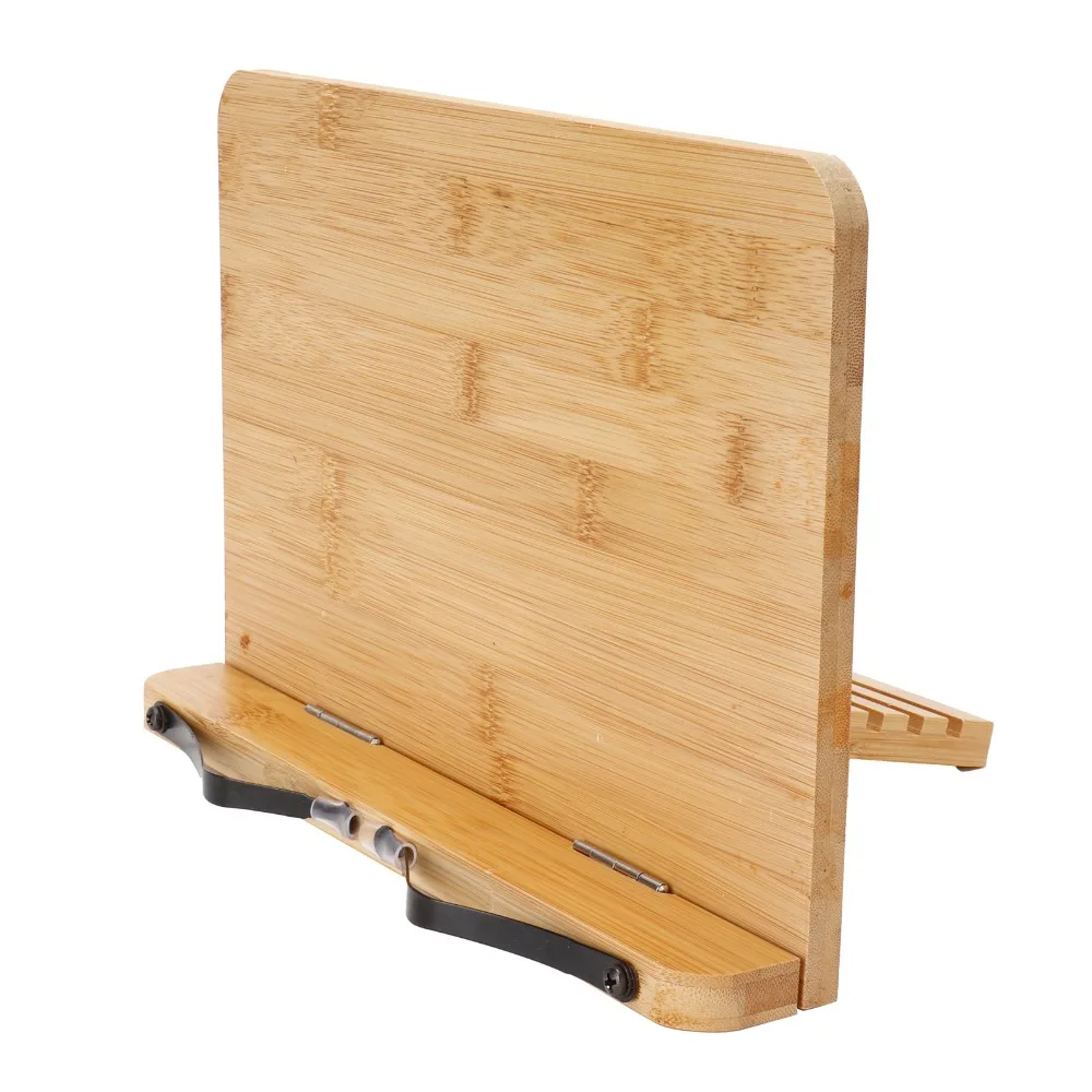 Bamboo Bamboo Book Stand 11 x 7.9 x 1.8 in Angle Adjustable Adjustable Book Rest Stable Frame Lightweight Tabletop Book Support