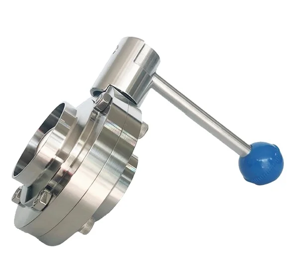 Pull Handle SS304  Inch Welded Butterfly Valve for Food Milk