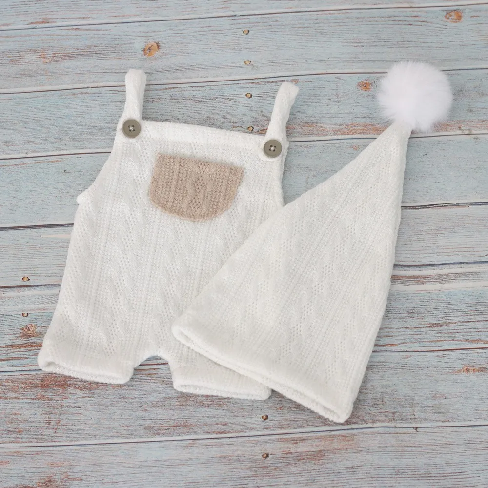 

Newborn soft pant with elf hat for baby photography props,overalls photo prop