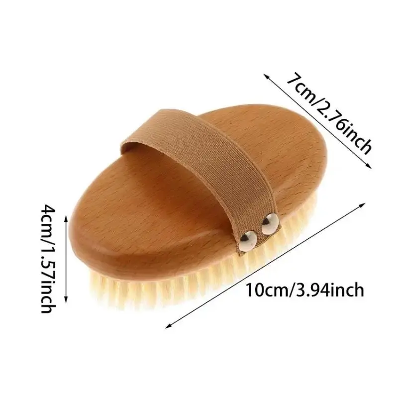 Cepillo corporal de madera para SPA, cerdas de jabalí naturales, cepillo corporal orgánico para piel seca, cepillos de ducha para espalda húmeda de bambú, cepillo de baño exfoliante