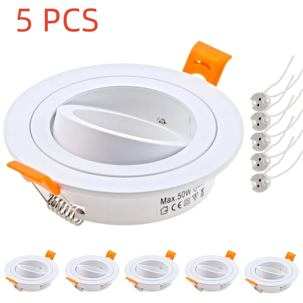 

5pcs LED Recessed Ceiling Ceiling Frame Round Dia.90mm Cut Hole 70mm GU10 MR16 Spot Light LED Spotlight Fitting Fixture