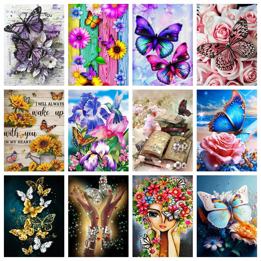 AZQSD Diamond Painting Butterfly Animal Mosaic Needlework Full Drill Embroidery Sale 30x40cm Handicrafts Diy Gift Art