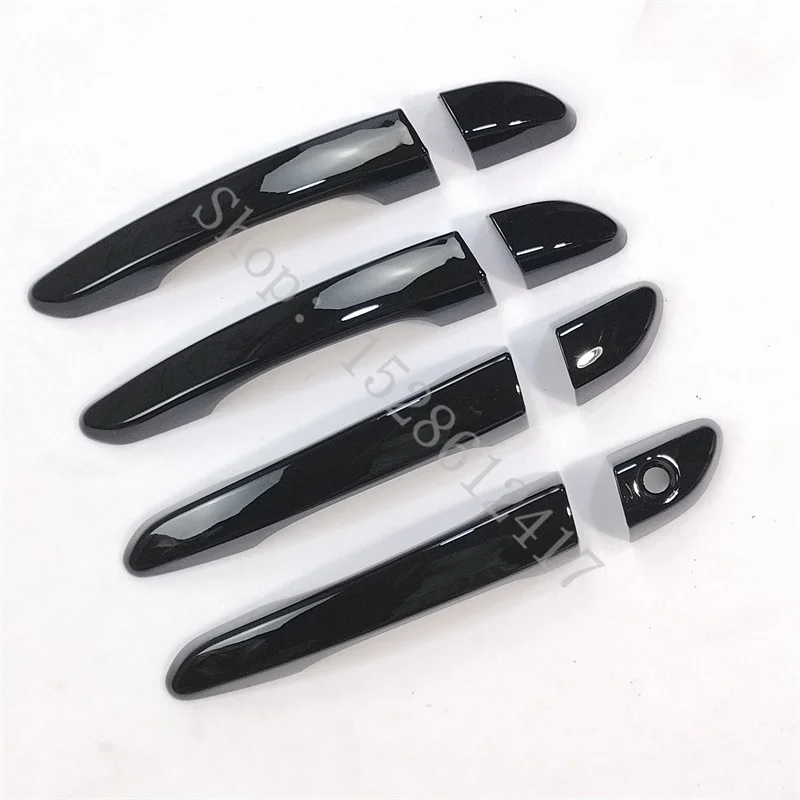 For Hyundai Kona 2017 2018 2019 2020 Glossy Black ABS Door Handle Cover car door handle protector trim Overlay Molding Garnish