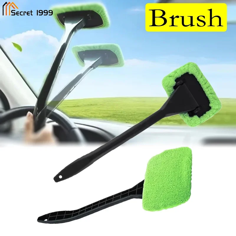 

New Car Window Cleaner Brush Kit Windshield Cleaning Wash Tool Inside Interior Auto Glass Wiper With Long Handle Car Accessories