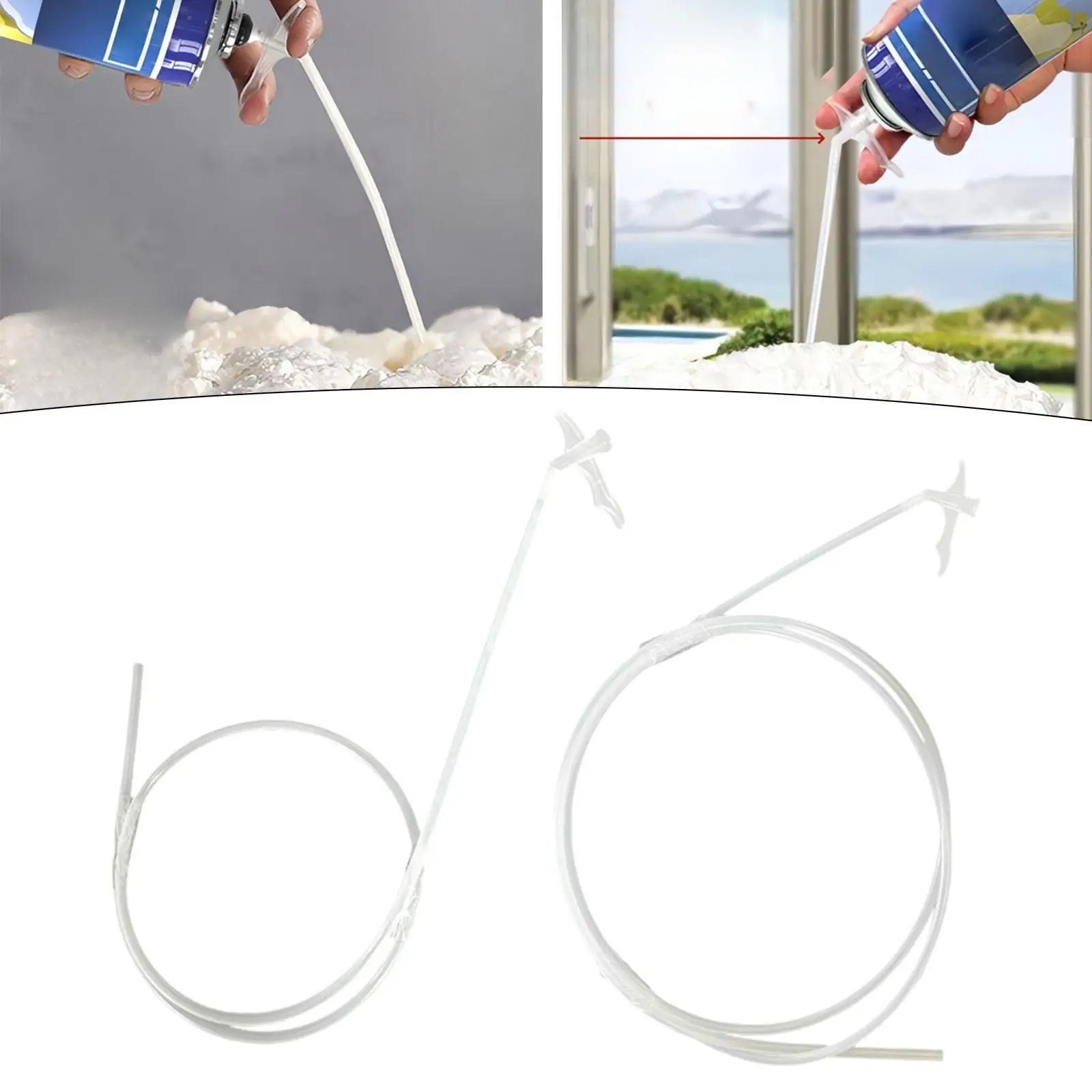 Long Pipe Spray Foam Nozzle Adapter Quick Coupling Foam Gaps Filler Tube for DIY Sealing Projects