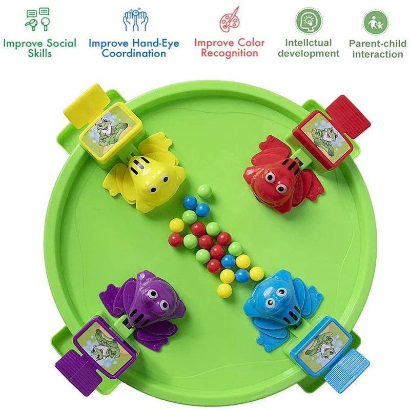 Funny Hungry Frog Eats Beans Strategy Game for Children and Adults Family Gathering Interactive Board Game Stress Relief Toys