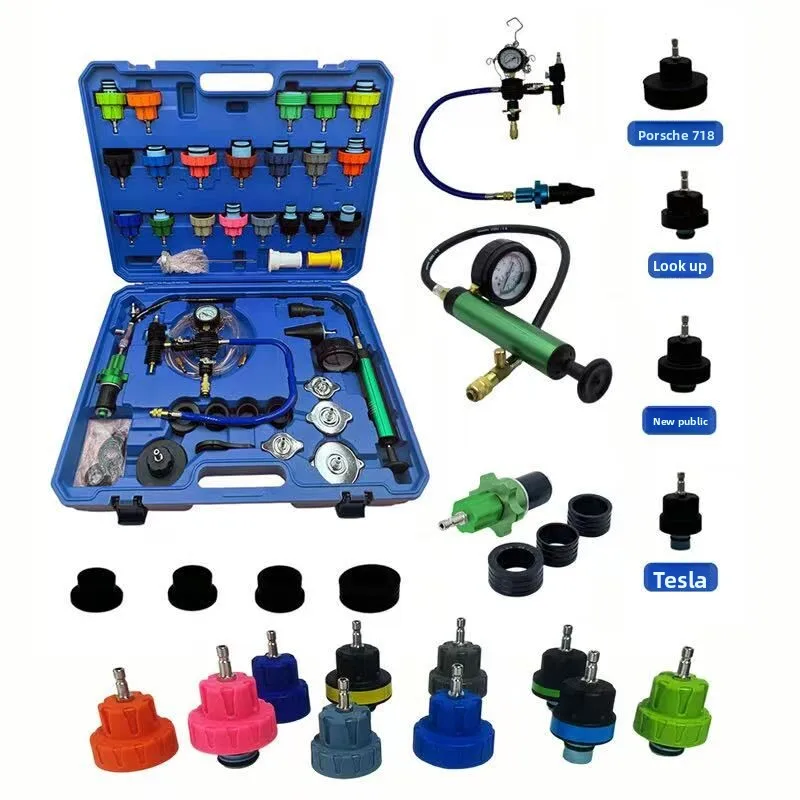 Zeng's Engine Analyzer Automobile Radiator Pressure Test Kit Leak Detection 54-Piece Set Universal Vehicle Digital Display