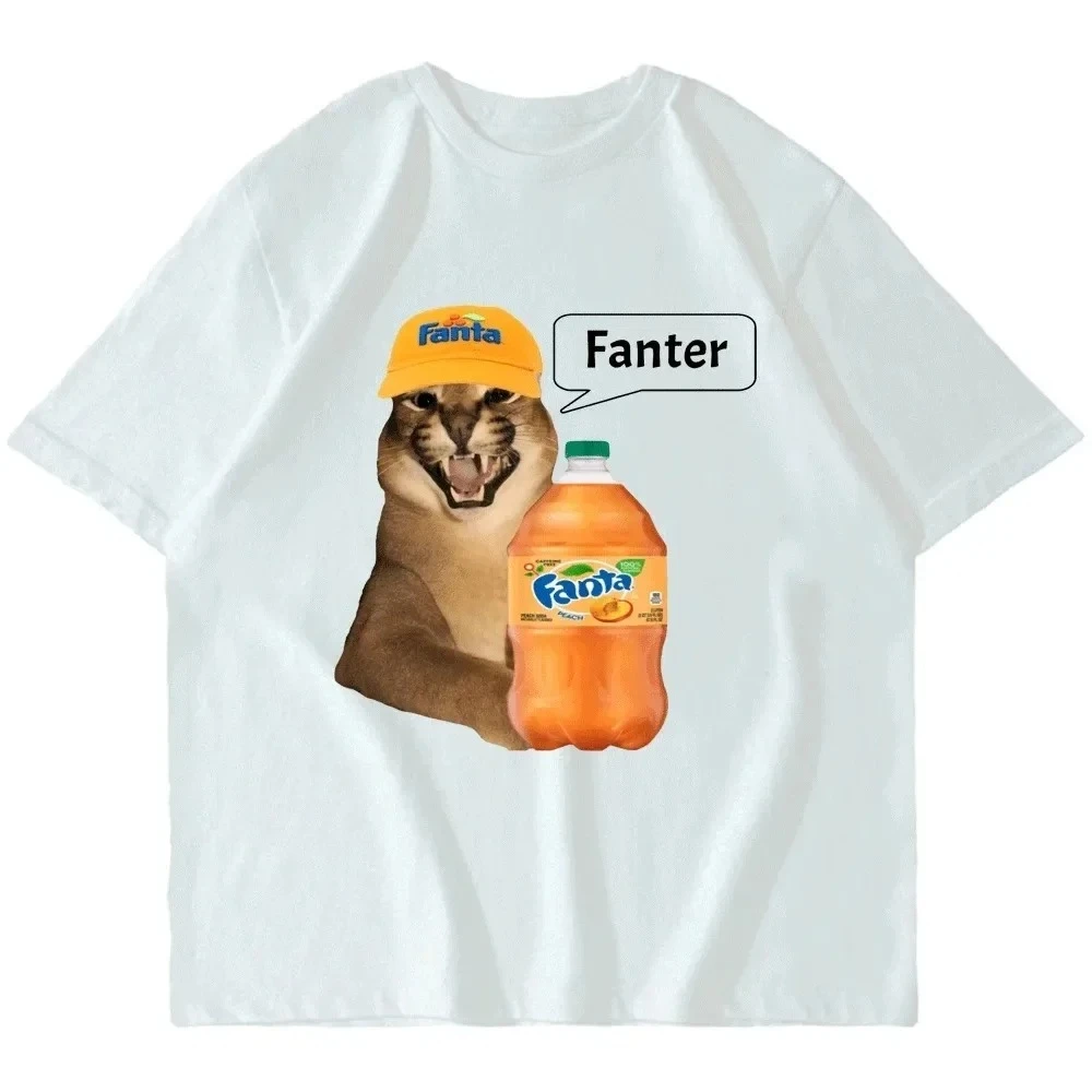 

Men's fashion T-shirt Big Floppa Cat Meme Fanter2025 Fun Fashion Cartoon short-sleeved streetwear T-shirt