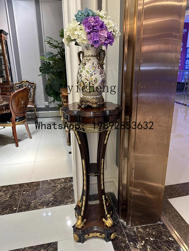 Flower Stand Storage Solid Wood Flower Stand Living Room Floor Display Indoor Bonsai Stand European Style