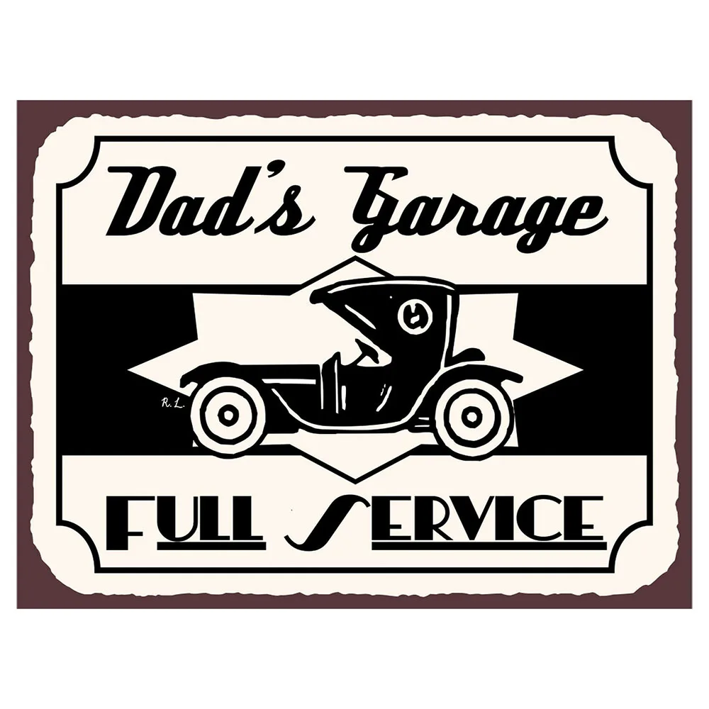 Dad's Garage Full Service Retro Vintage Metal Sign Plaque Man Cave