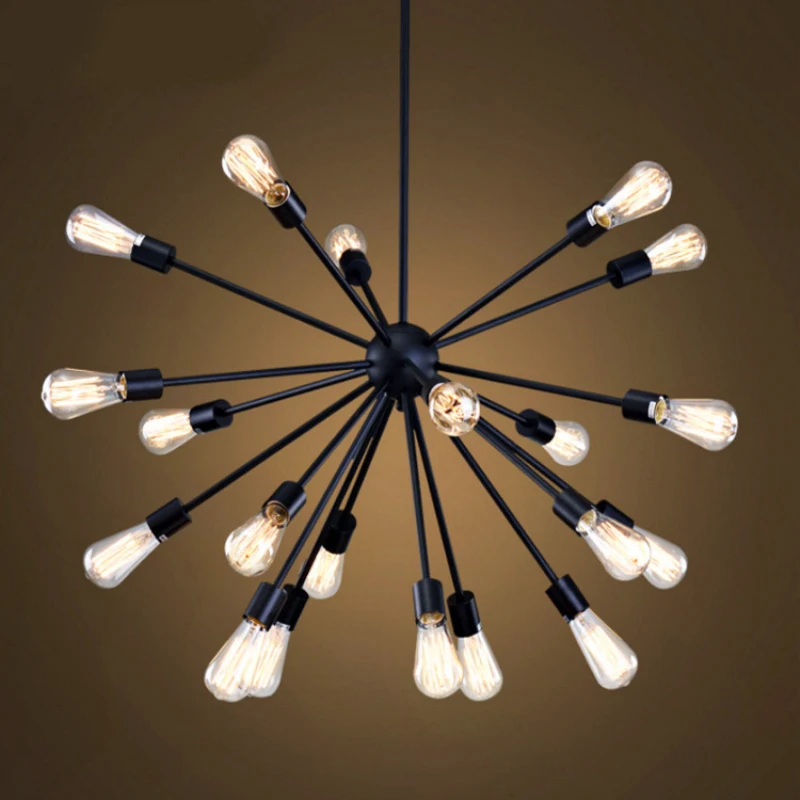 Designer Sputnik Chandelier 8/12/16/18 Heads Loft Retro Vintage Chandelier Dining Room Restaurant Bar Lights Black Chandelier - Image 5