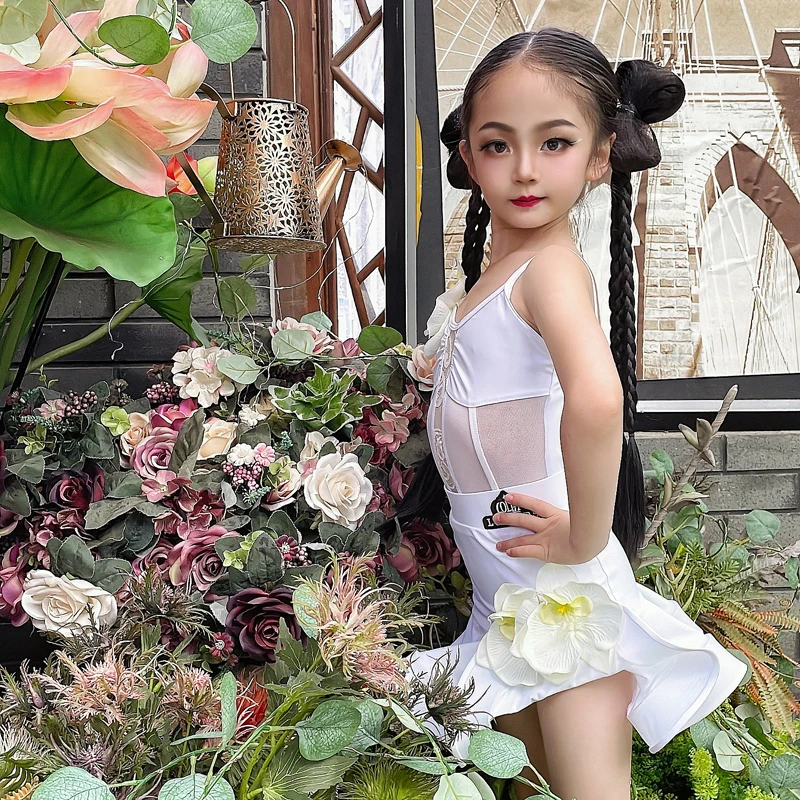 แฟชั่นฤดูร้อนใหม่เครื่องแต่งกายเต้นรำละตินสำหรับเด็กผู้หญิงฝึกซ้อมกระโปรงขนาดใหญ่ชายกระโปรงอินเทอร์เน็ตชื่อดังระดับไฮเอนด์ชุดมืออาชีพ