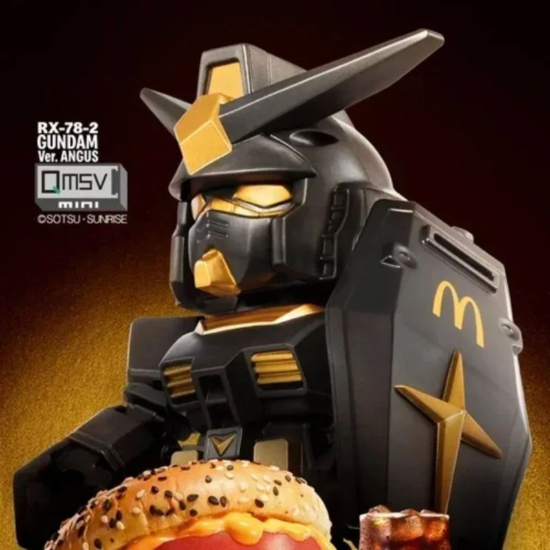 BANDAI QMSV Mini Kawaii Mcdonald's Rx-78-2 GUNDAM Ver. Angus Action Toy Figures Assembly Model Anime Christmas Gift