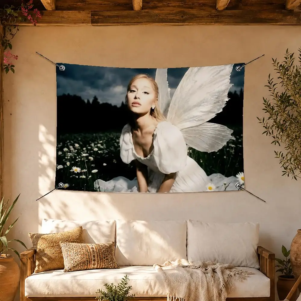 Ariana Grande Pop Star Flags Room Home Decor Wall‑Hanging Art Banner, Outdoor for Bedroom Party Background Decoration