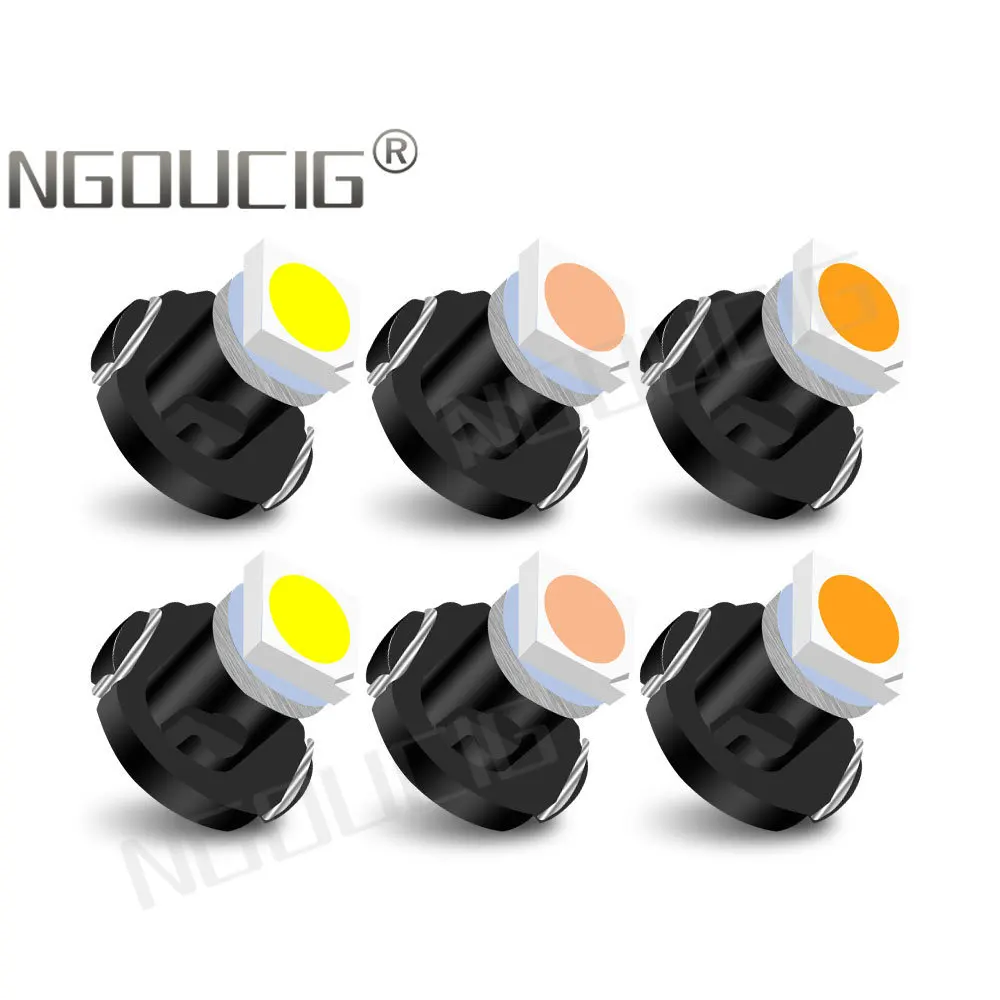 NGOUCIG 8PCS Led T4.2 T3 Car Bulb Neo Wedge Switch Radio T4.7 Climate Control Dashboard Indicator Panel Lamp Instrument Light