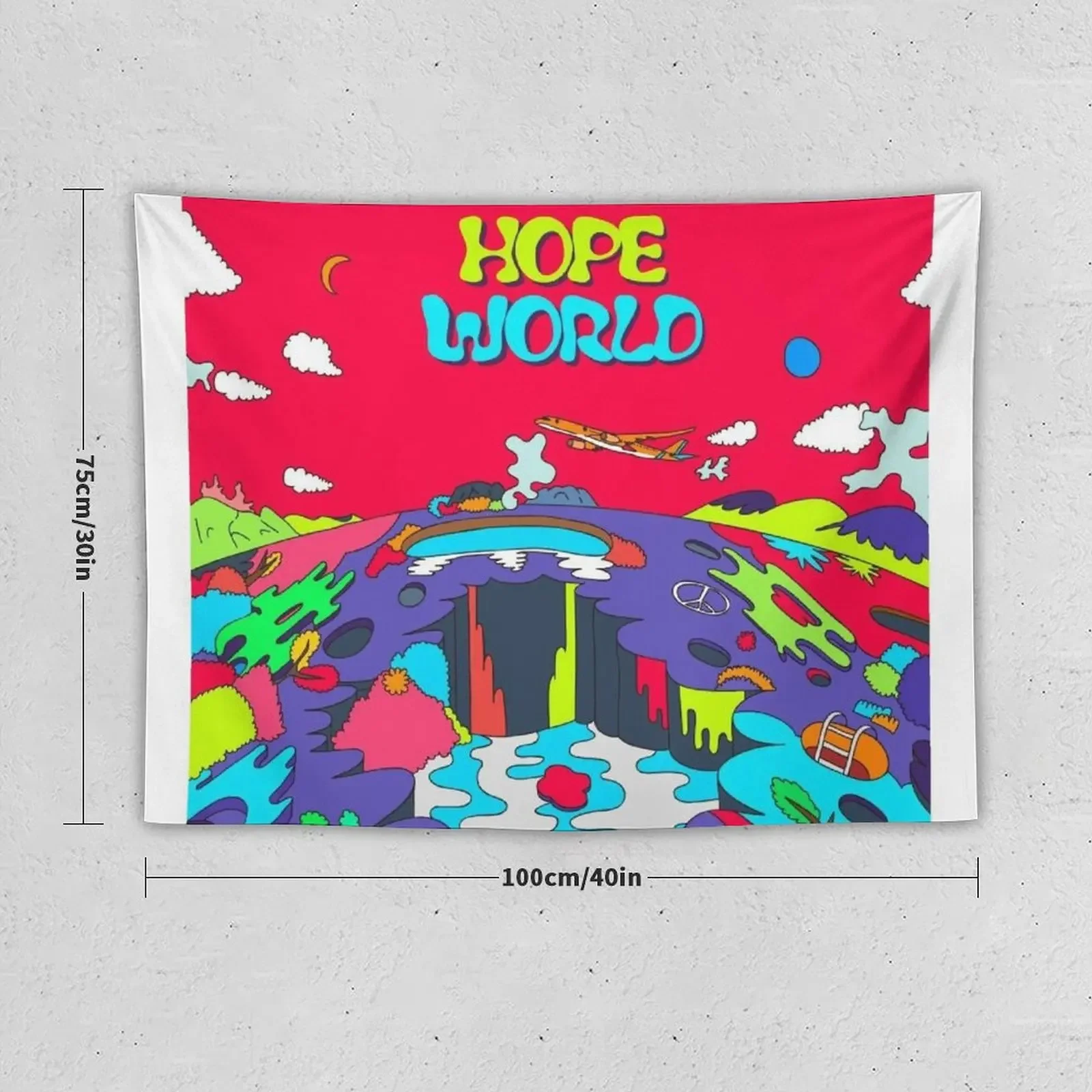 HOPE WORLD- JHOPE Tapestry Wall Decorations Art Mural Bedroom Decor Aesthetic Tapestry